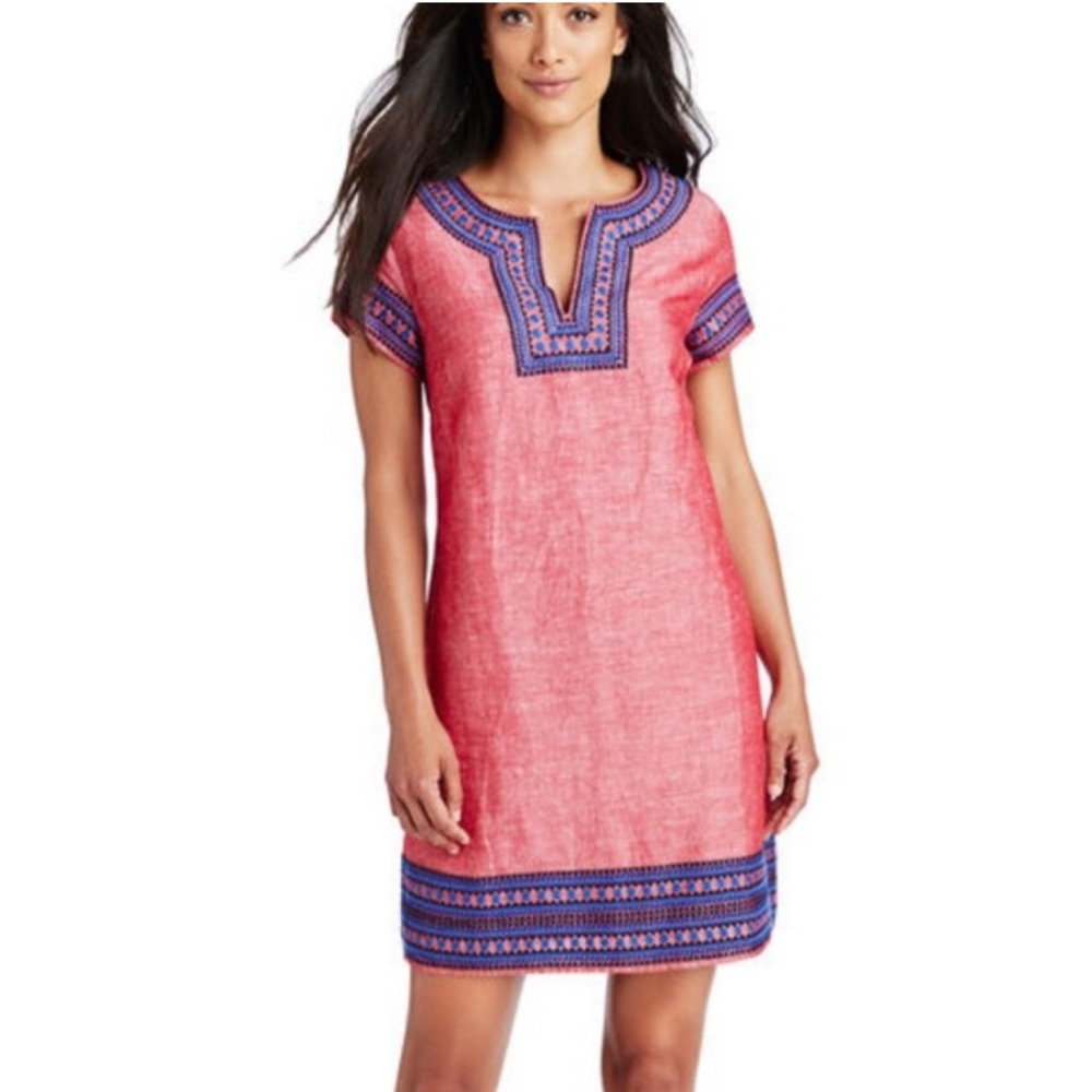Vineyard Vines Embroidered Linen Tunic Dress